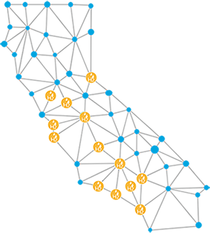 California hydrogen stations icons graphic